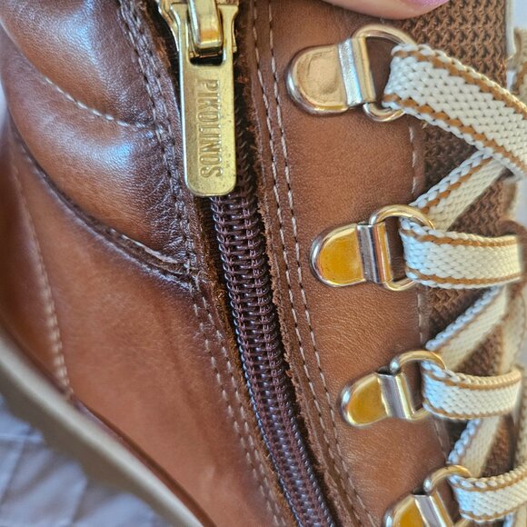 Pikolinos Vigo Brandy Lace-up Leather Ankle Boots Womens SZ 39 US 8.5 Brown - Picture 5 of 15